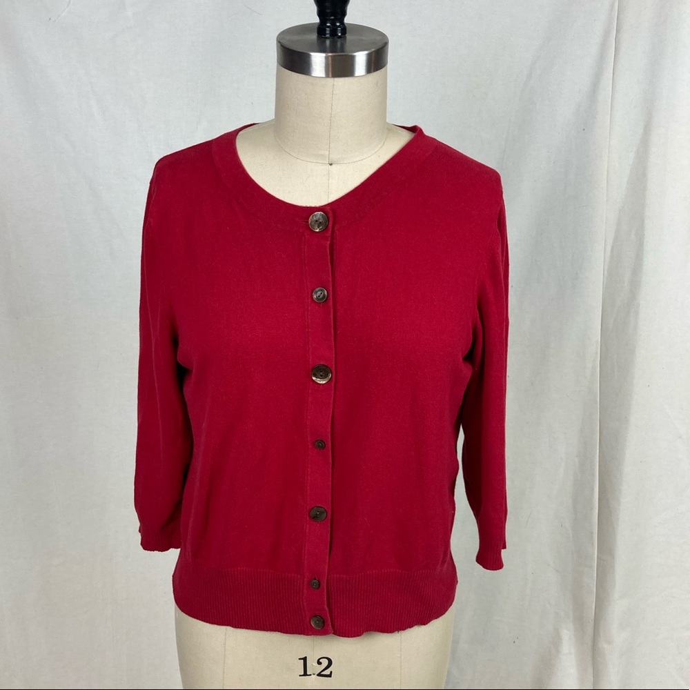 J Jill cotton blend etched button cardigan